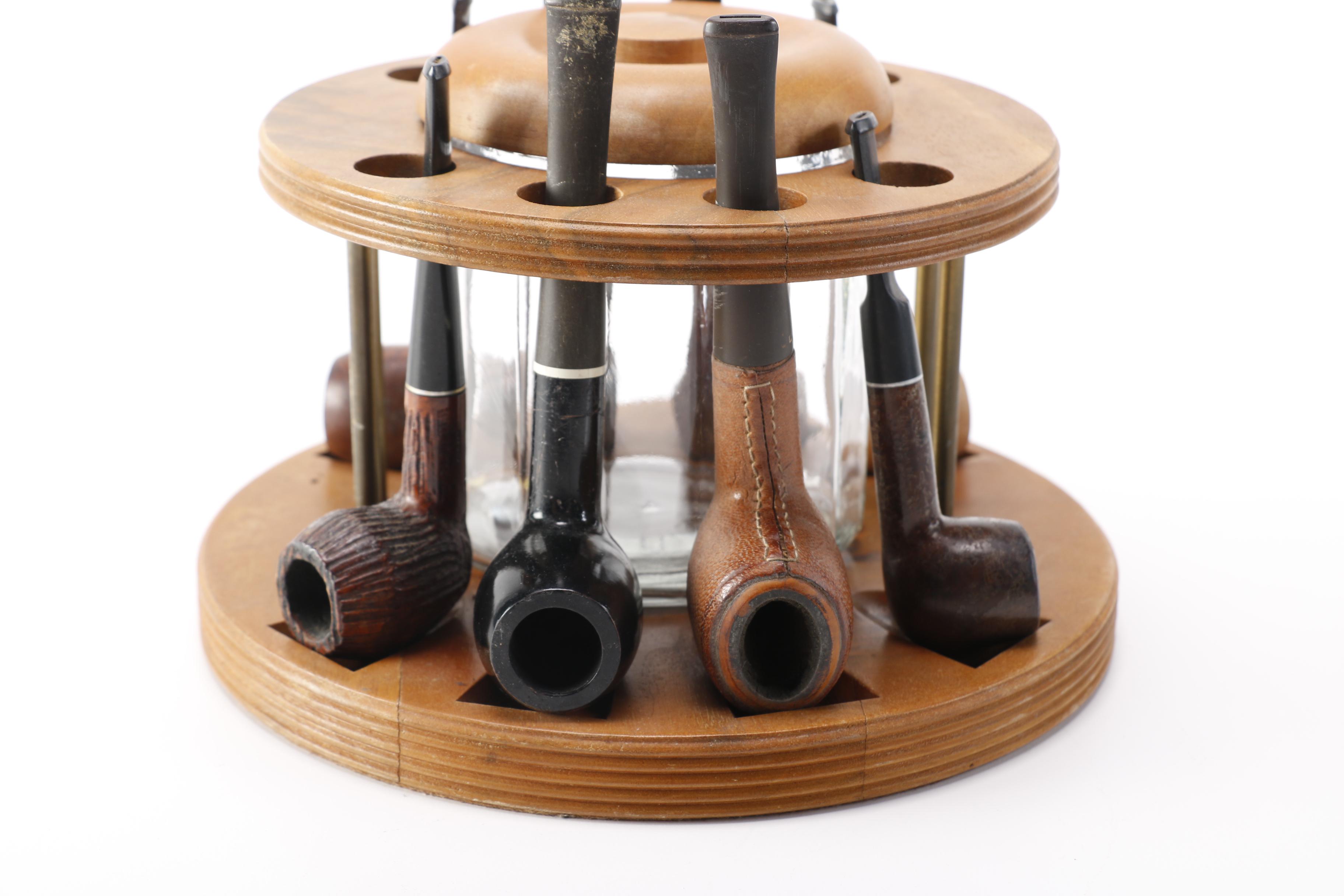 Decatur Industries Humidor and Pipe Rack With Pipe Collection