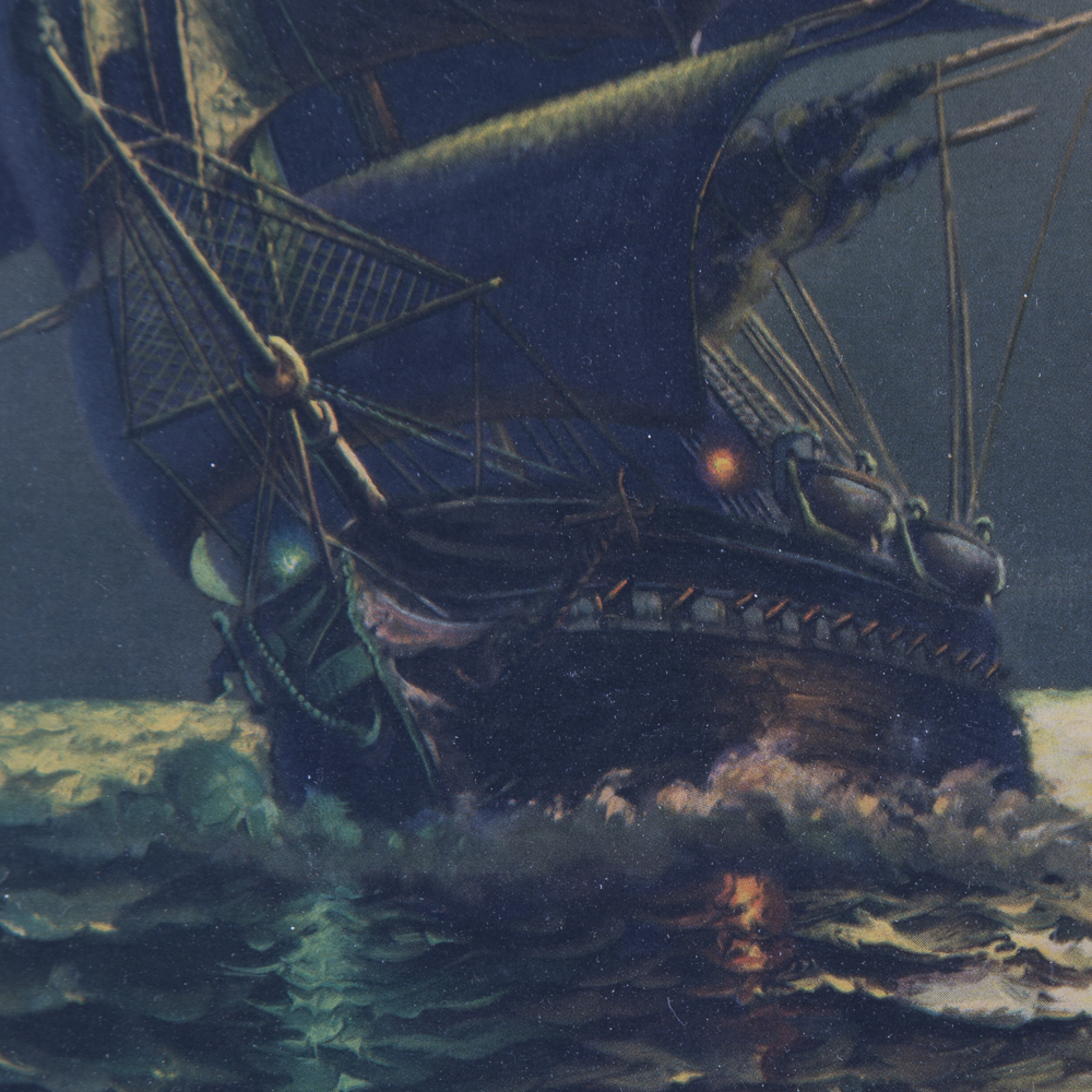 After Richard Dey De Ribcowsky Offset Lithograph Titled "Old Ironsides"