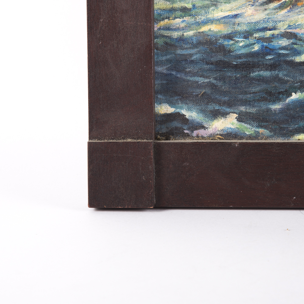 R. Sturges Oil On Board Painting Depicting Three Masted Ship