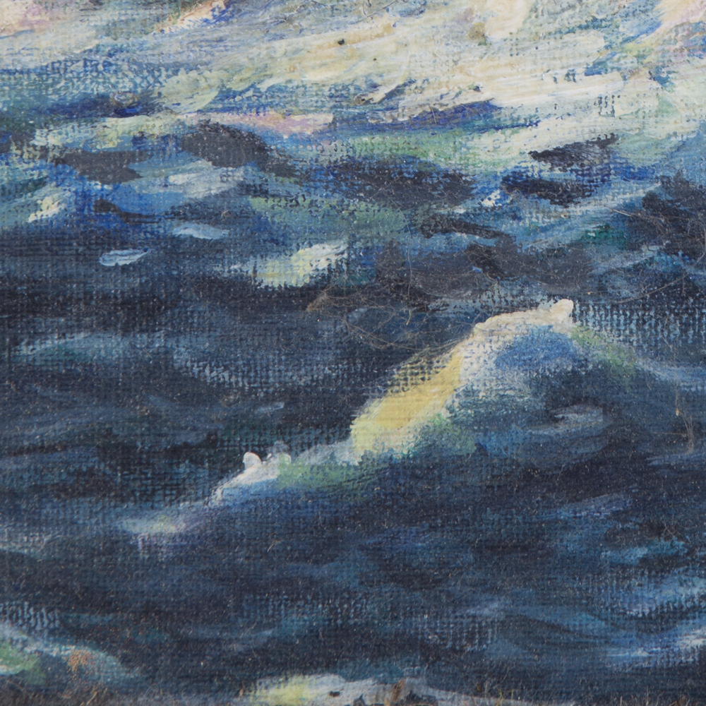 R. Sturges Oil On Board Painting Depicting Three Masted Ship