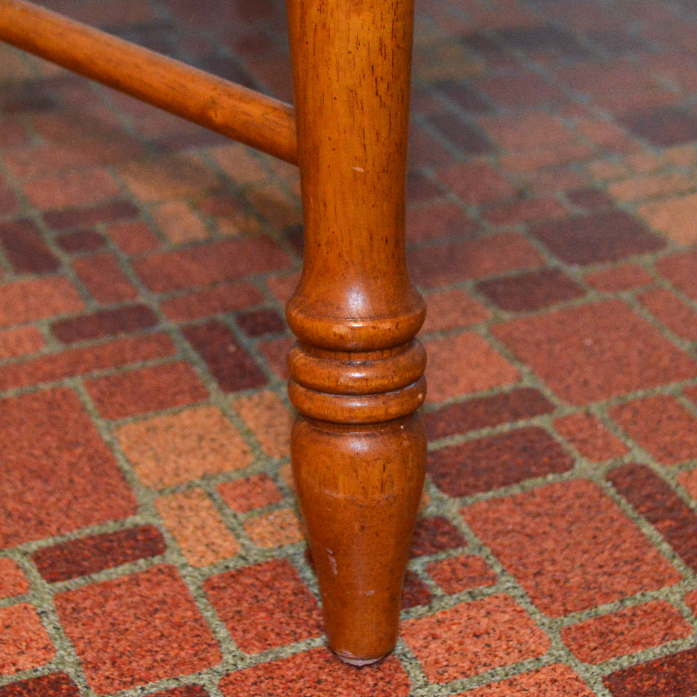 Contemporary Oak Dining Table and Six Pressed Back Chairs