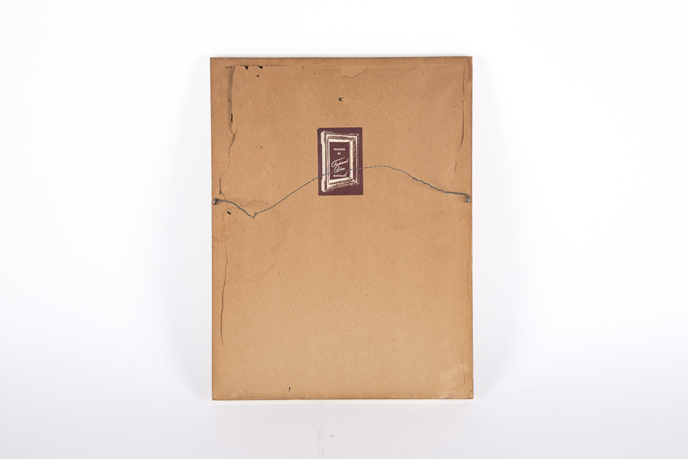 Painted Etching of Boy With White Goose