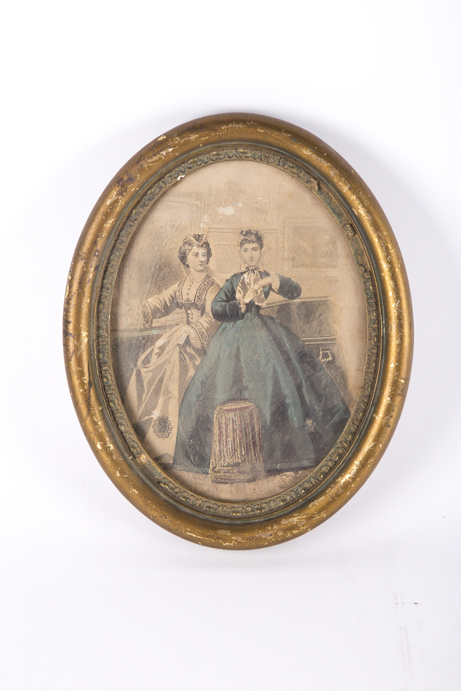 Hand-Tinted La Mode Fashion Engraving