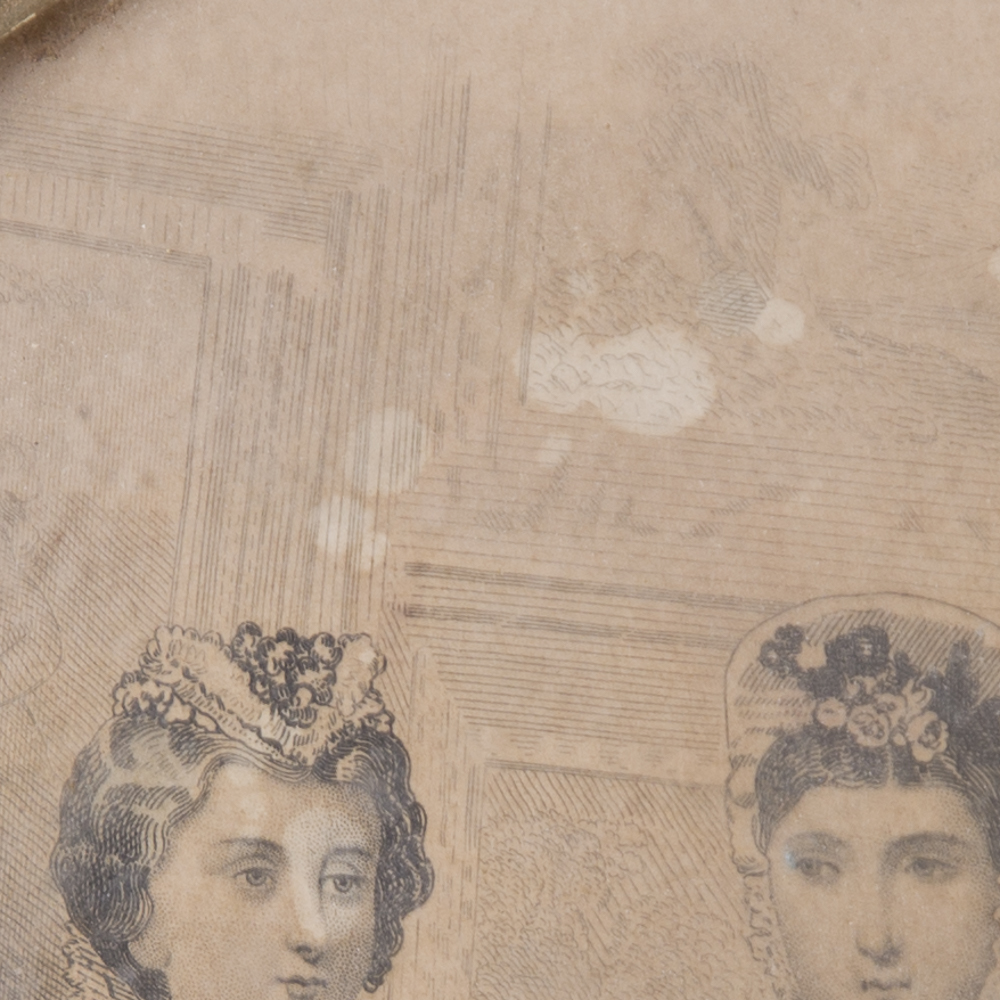 Hand-Tinted La Mode Fashion Engraving