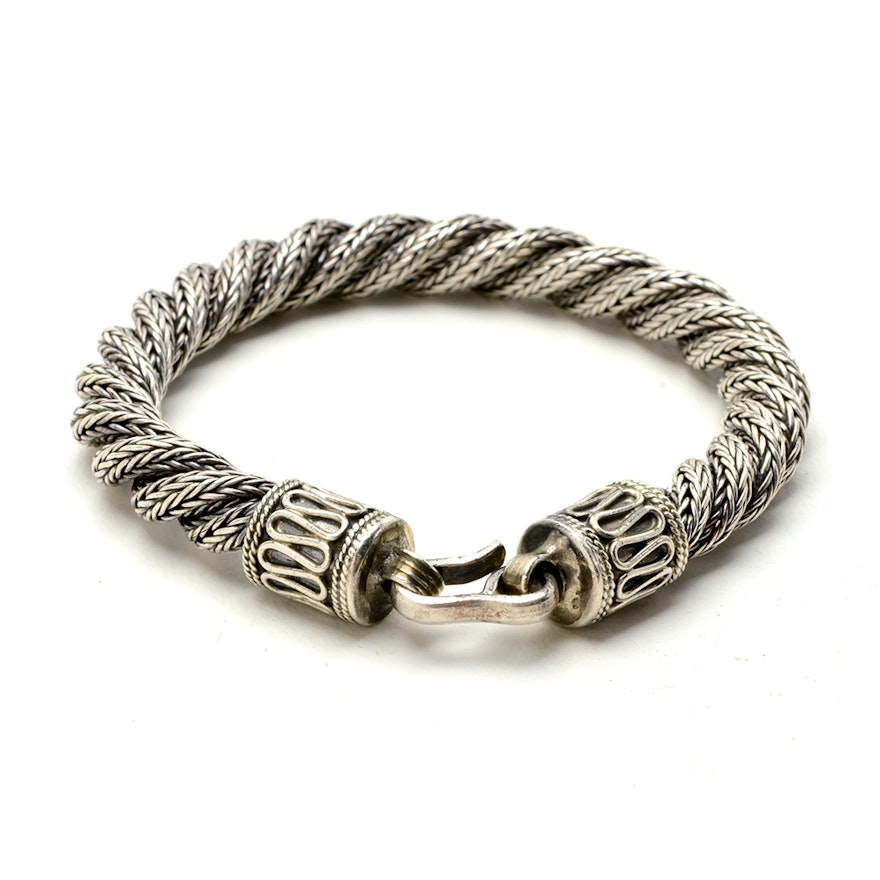 Sterling Silver Twisted Chain Bracelet