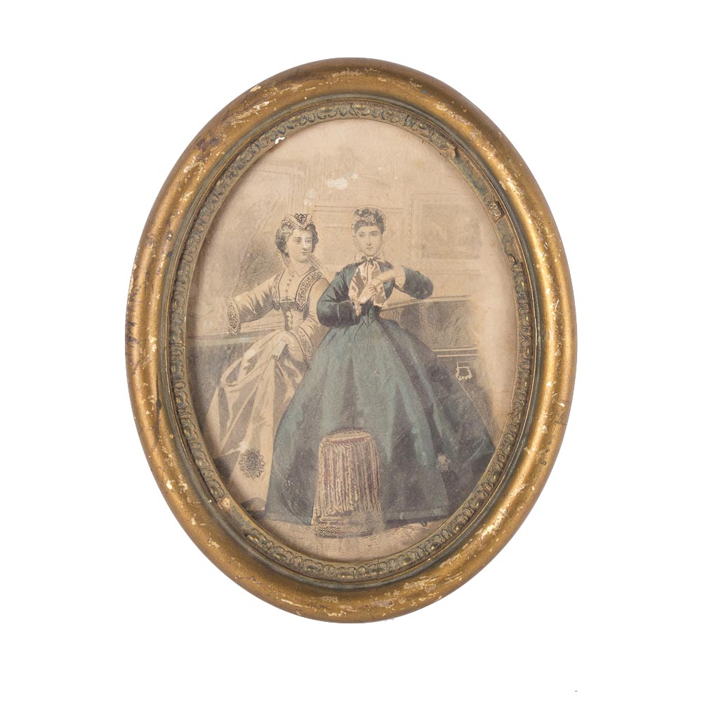 Hand-Tinted La Mode Fashion Engraving