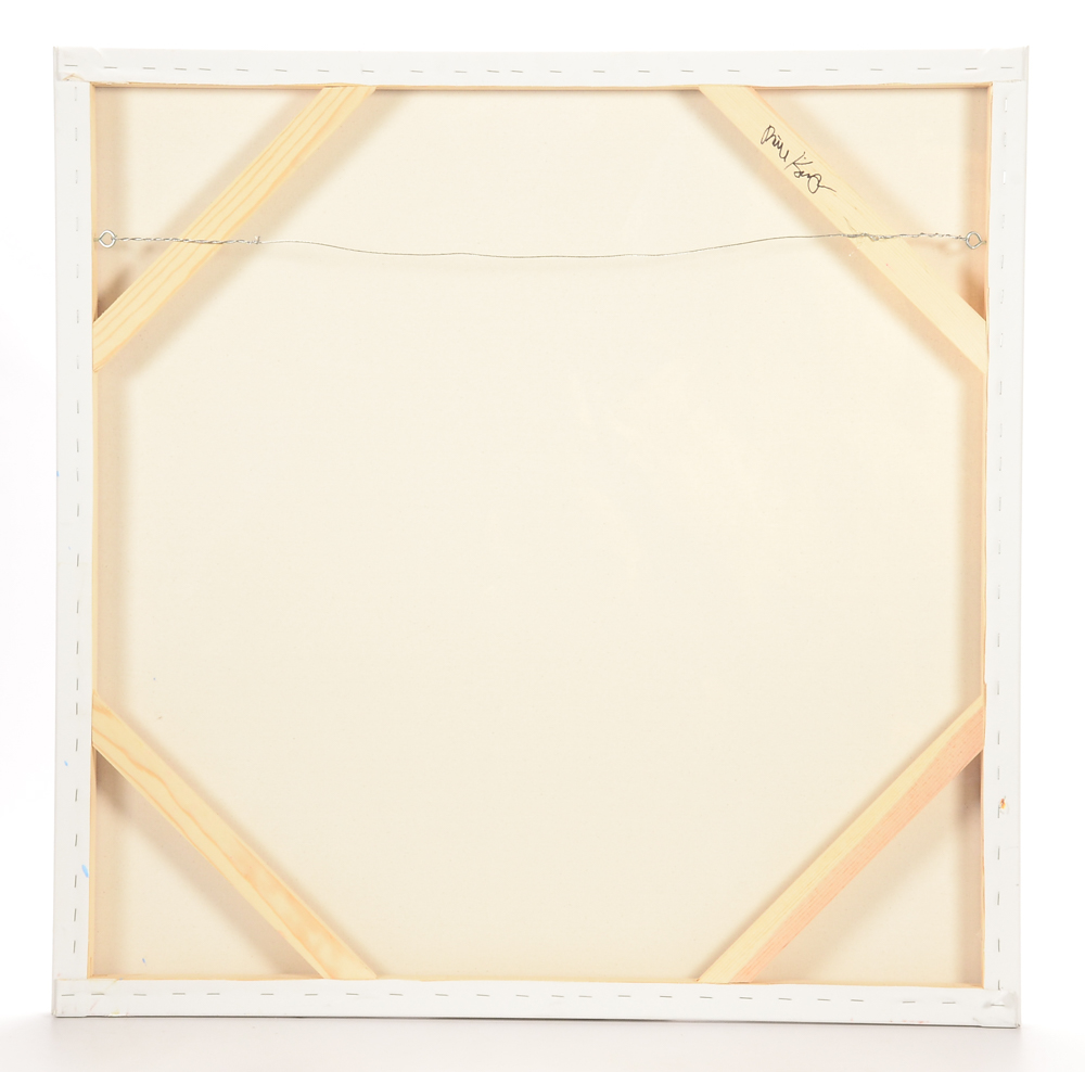 Robbie Kemper Original Abstract Acrylic on Canvas "White Marks in Blues"