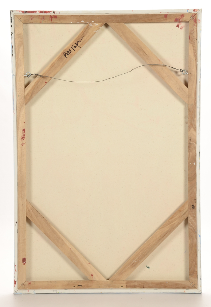 Robbie Kemper Original Abstract Acrylic on Canvas "Blue and White Drizzle"