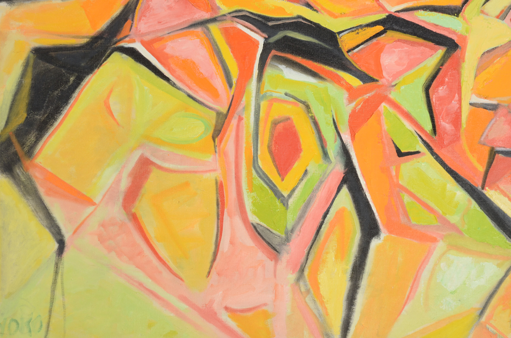 James Yoko Original 1964 Oil on Canvas "Aphid"