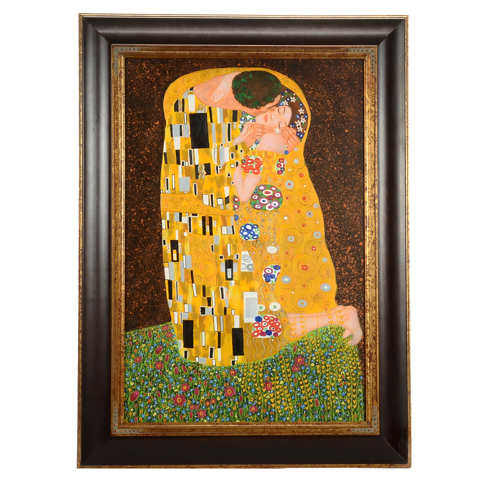 Oil Copy Painting on Canvas After Gustav Klimt's "The Kiss"