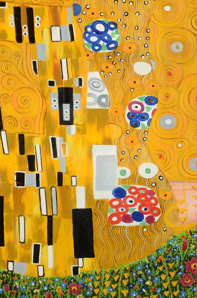 Oil Copy Painting on Canvas After Gustav Klimt's "The Kiss"