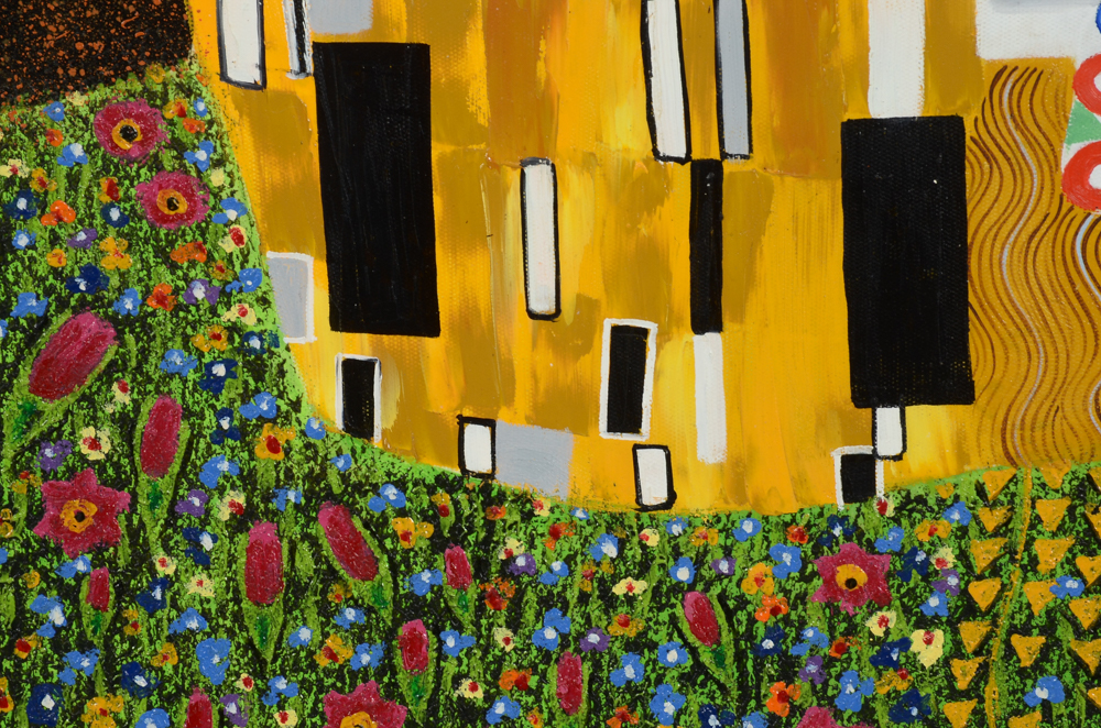 Oil Copy Painting on Canvas After Gustav Klimt's "The Kiss"