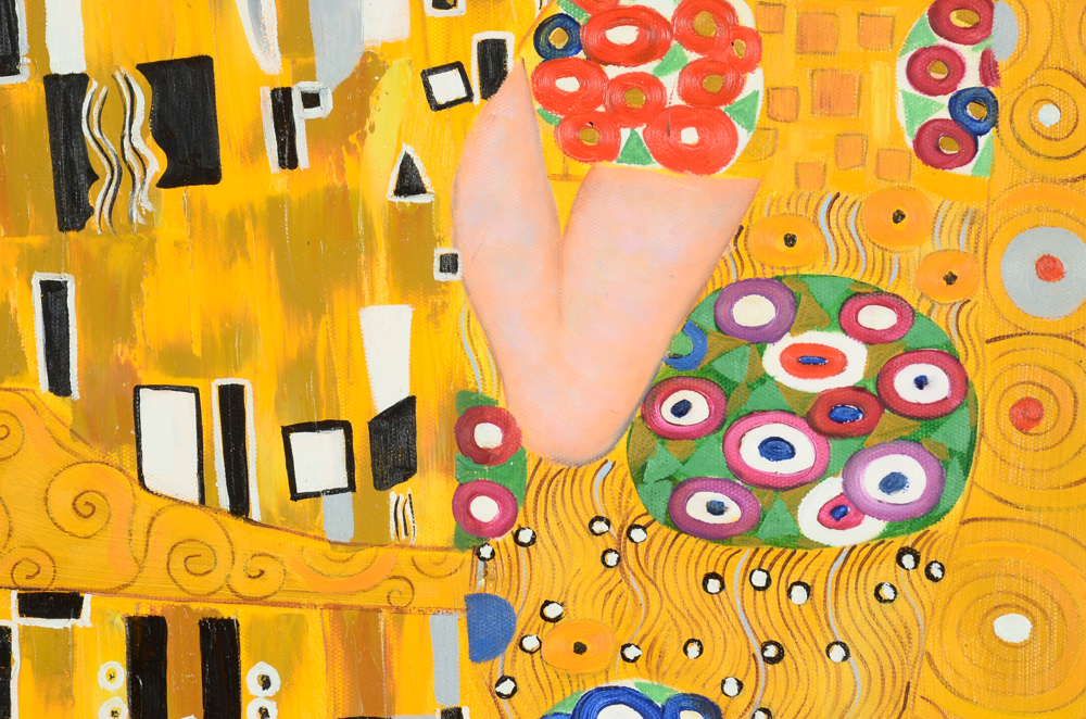 Oil Copy Painting on Canvas After Gustav Klimt's "The Kiss"
