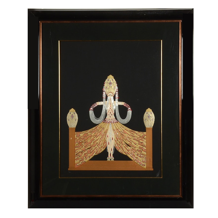 Erté Signed Limited Edition 1986 Embossed Serigraph "Enchantress"