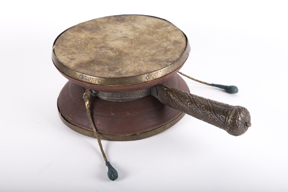 Vintage Wood and Brass Damaru Drum
