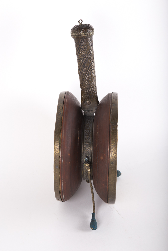 Vintage Wood and Brass Damaru Drum
