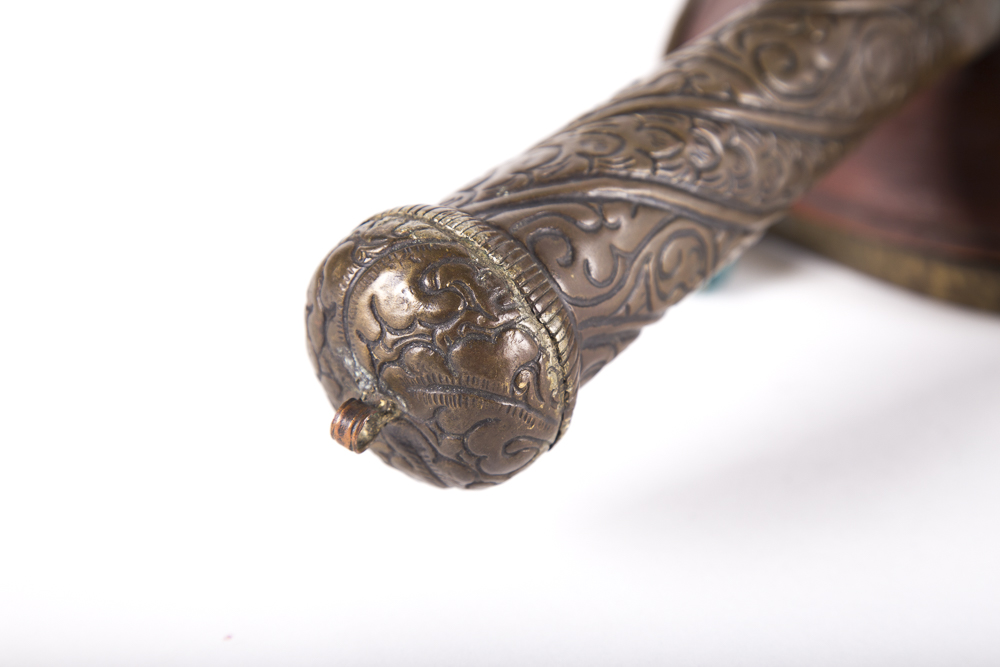 Vintage Wood and Brass Damaru Drum