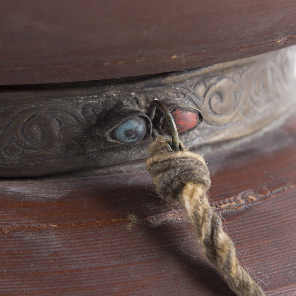 Vintage Wood and Brass Damaru Drum