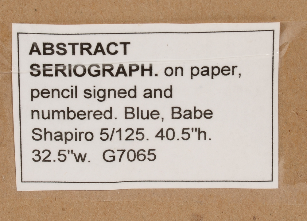 Babe Shapiro Signed Limited Edition 1971 Serigraph "Z III"