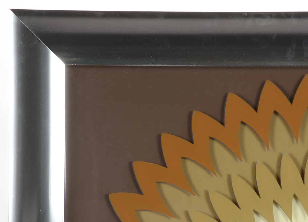 Mid Century Academy Arts Decorative Dimensional Serigraphed Aluminum Mirror "Center of Attention"