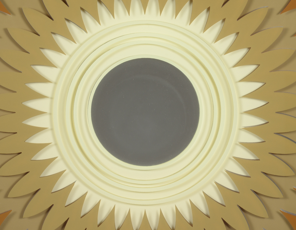 Mid Century Academy Arts Decorative Dimensional Serigraphed Aluminum Mirror "Center of Attention"