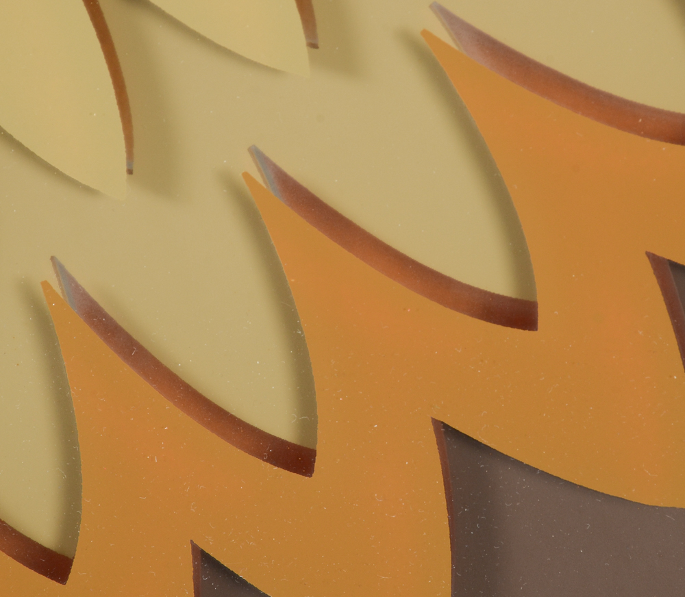 Mid Century Academy Arts Decorative Dimensional Serigraphed Aluminum Mirror "Center of Attention"