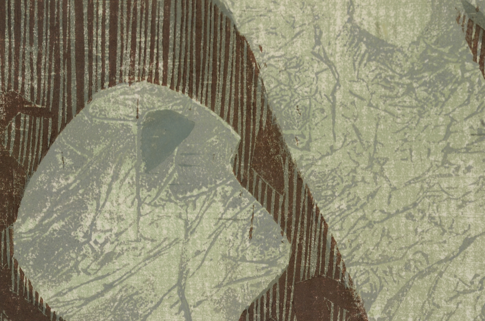 Barbara Young Signed Limited Edition Block Relief Print "Game of Hearts - Contemporary Family"