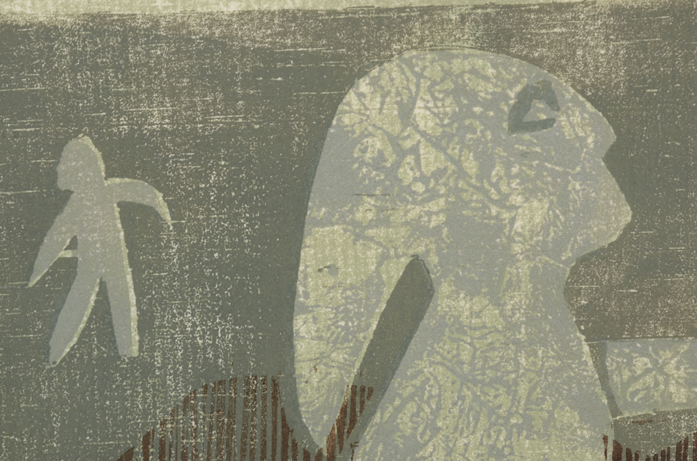 Barbara Young Signed Limited Edition Block Relief Print "Game of Hearts - Contemporary Family"