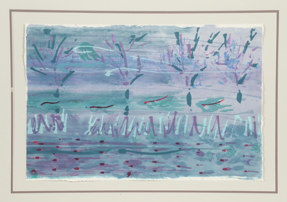 Terry P. Corcoran Mixed Media Monoprint "Chorus in the Current"