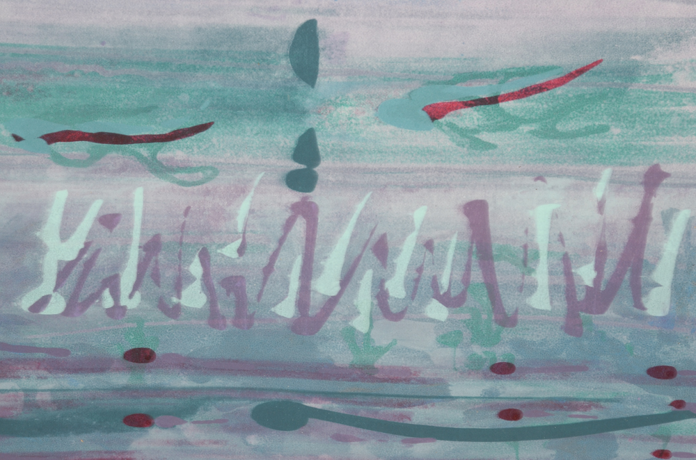 Terry P. Corcoran Mixed Media Monoprint "Chorus in the Current"