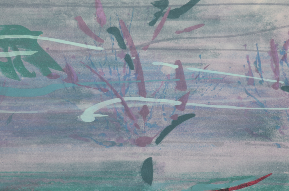 Terry P. Corcoran Mixed Media Monoprint "Chorus in the Current"