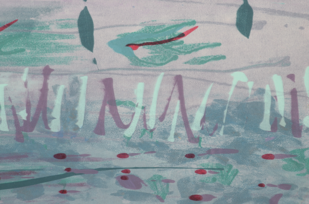 Terry P. Corcoran Mixed Media Monoprint "Chorus in the Current"