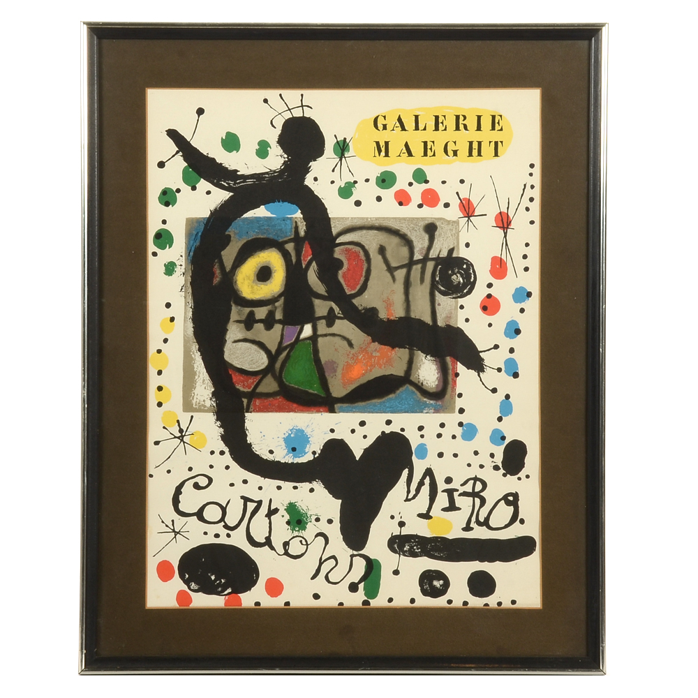 Joan Miró Lithograph "Galerie Maeght, Cartoon"