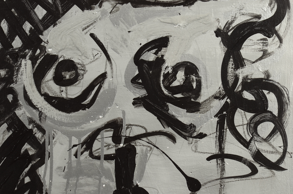 Robbie Kemper Original Acrylic on Canvas "Silver Nude III"