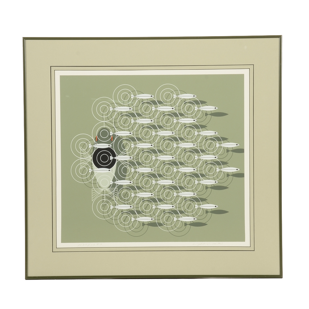 Charley Harper Signed Limited Edition 1977 Serigraph "Skipping School"