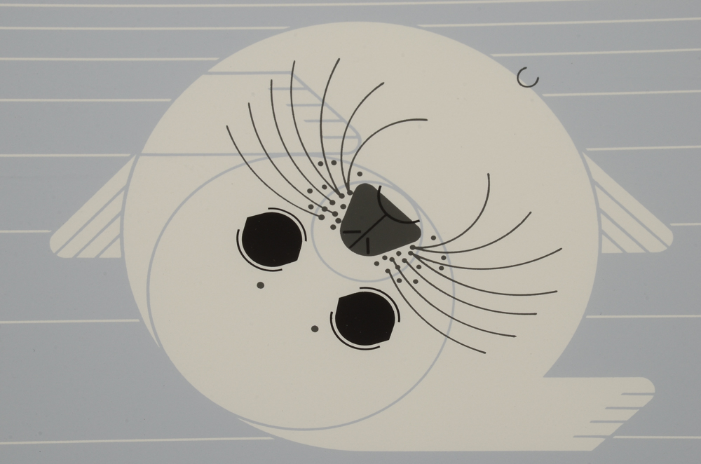 Charley Harper Limited Edition Serigraph "Whitecoat"