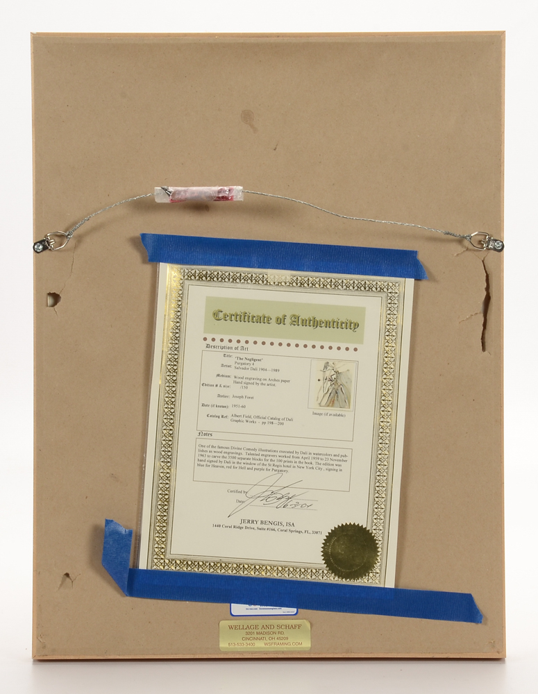 Salvador Dalí Limited Edition Lithograph "Purgatory Canto 3"