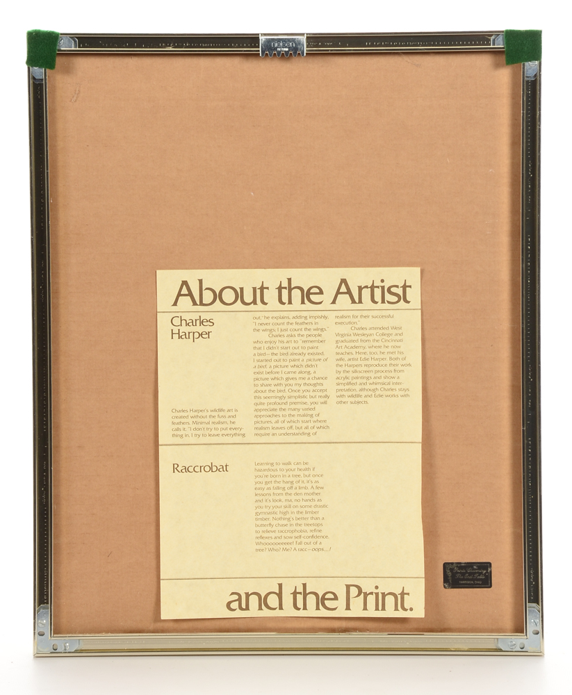 Charley Harper Open Edition Lithograph "Raccrobat"