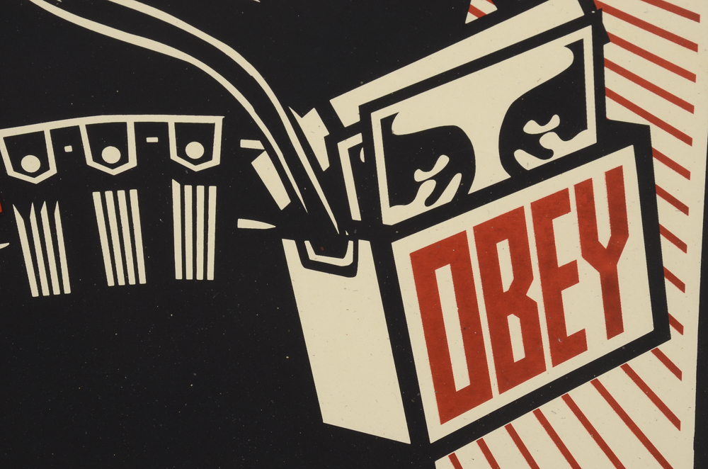 Serigraph of Shepard Fairey's "Molotov Man"