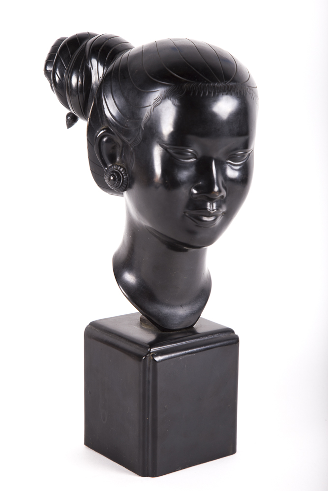 After Nguyen Thanh Le "20th Century Bust of a Laotian Woman" Replica Sculpture
