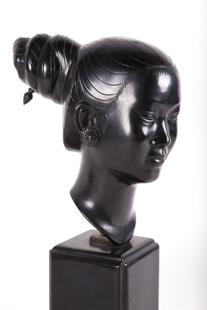 After Nguyen Thanh Le "20th Century Bust of a Laotian Woman" Replica Sculpture