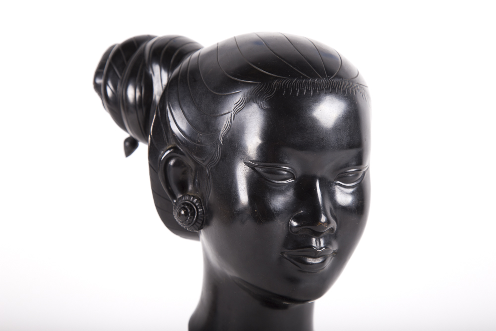 After Nguyen Thanh Le "20th Century Bust of a Laotian Woman" Replica Sculpture