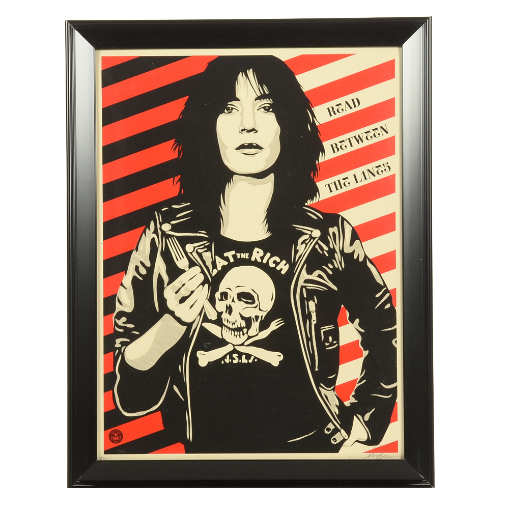 Shepard Fairey Signed Limited Edition Serigraph "Read Between the Lines"