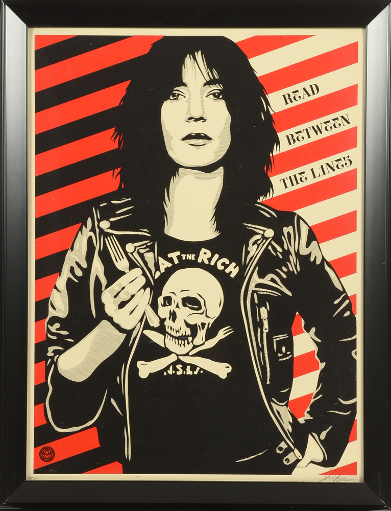 Shepard Fairey Signed Limited Edition Serigraph "Read Between the Lines"