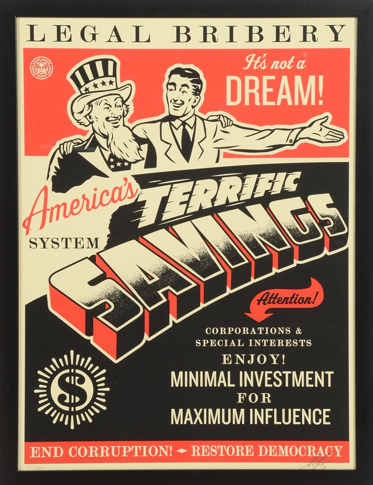 Shepard Fairey Signed Limited Edition Serigraph "America’s Savings"