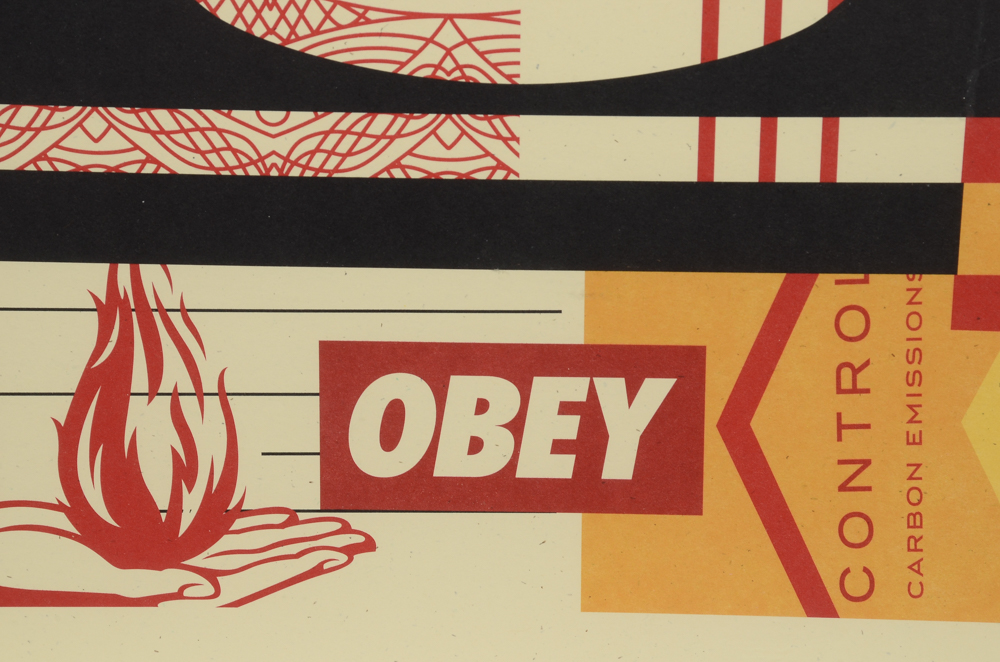 Shepard Fairey "Obey 3 Face Collage" Signed Giclee on Paper Triptych