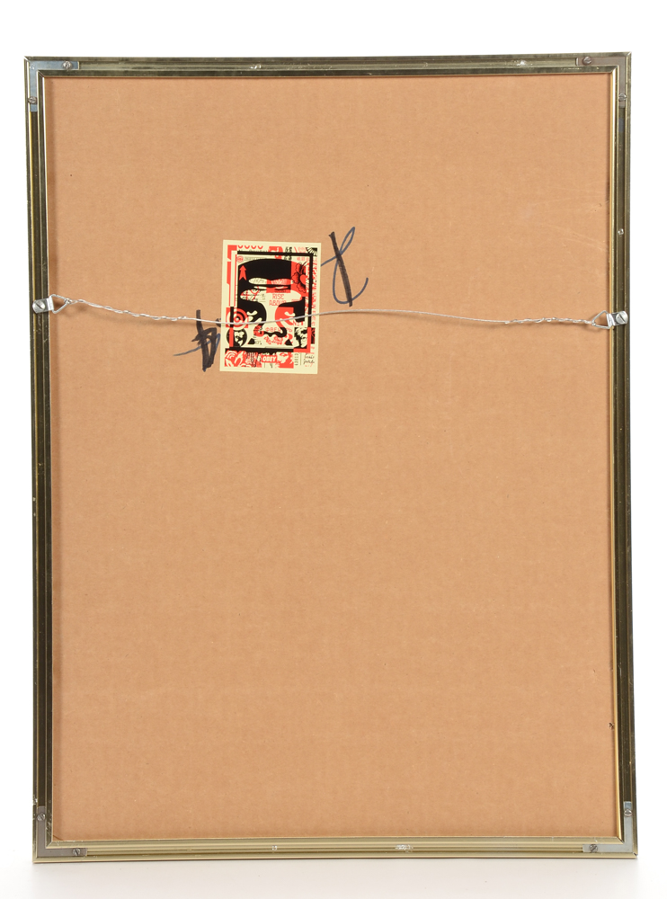 Shepard Fairey "Obey 3 Face Collage" Signed Giclee on Paper Triptych