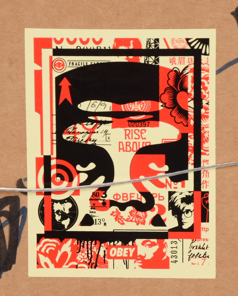 Shepard Fairey "Obey 3 Face Collage" Signed Giclee on Paper Triptych