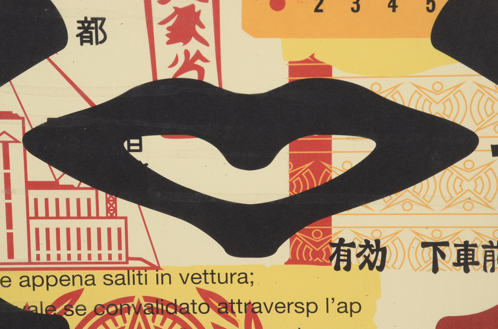 Shepard Fairey "Obey 3 Face Collage" Signed Giclee on Paper Triptych