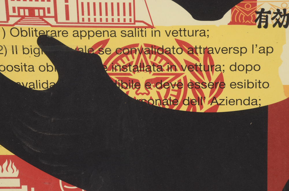 Shepard Fairey "Obey 3 Face Collage" Signed Giclee on Paper Triptych